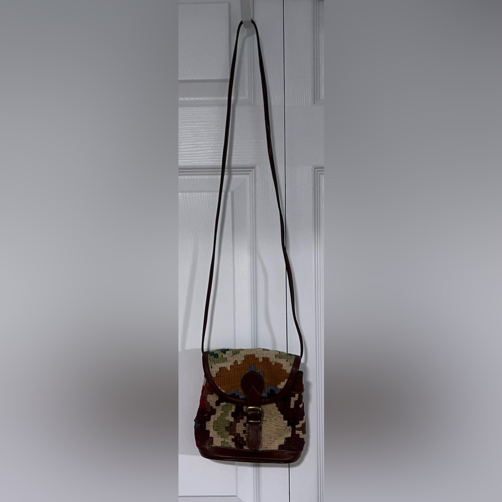 Kilim Vintage Tapestry & Leather Crossbody Bag